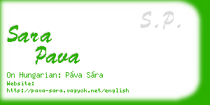sara pava business card