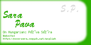 sara pava business card